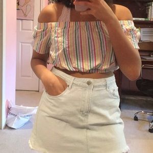 Striped Rainbow crop top